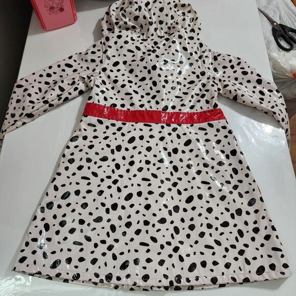Girls Vintage Disney Store 101 Dalmatians Print Hooded Raincoat Jacket Size 7/8 - Picture 15 of 15